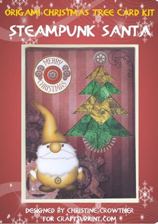 Origami Christmas Tree Card Kit - Steampunk Santa