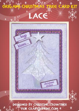 Origami Christmas Tree Card Kit - Lace