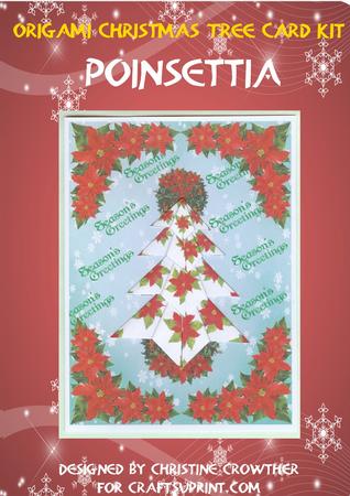 Origami Christmas Tree Card Kit - Poinsettia