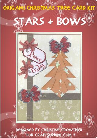 Origami Christmas Tree Card Kit - Stars and Bows