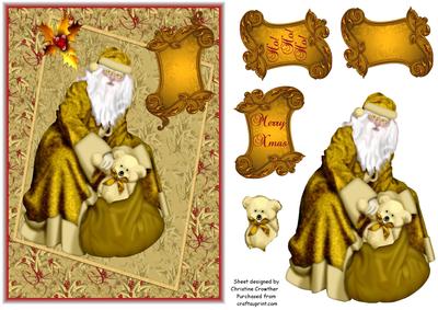 Vintage Golden Santa Step by Step