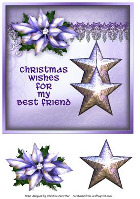 Purple Poinsettia Christmas Wishes for My Best Friend