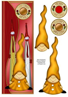 Christmas Imps Red and Gold Large Dl Step by Step