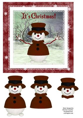 It's Christmas! Crimson Snowman Step by Step