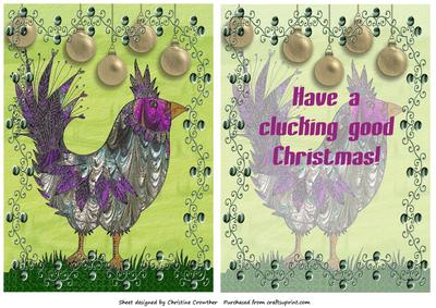 Foil Hester Hen - Have an Clucking Good Christmas!