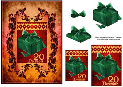 20 December Birthday Present Card and Gift Tag