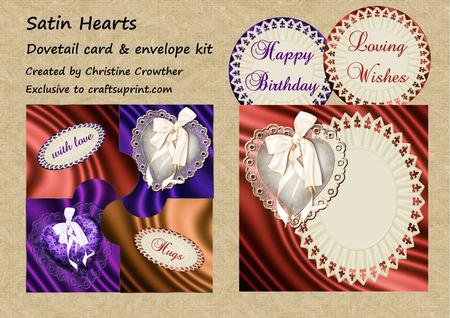 Satin Hearts Dovetail Card & Envelope Kit