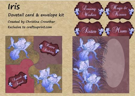 Iris Dovetail Card & Envelope Kit