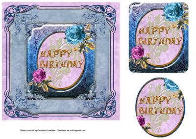 Rose Framed Happy Birthday
