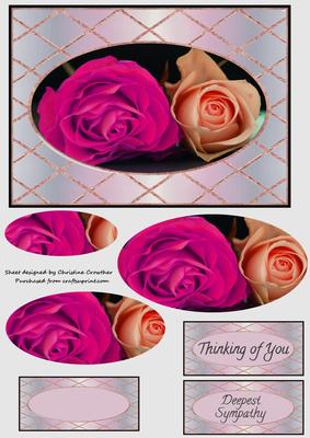 Pink & Peach Rose Thinking of You Deepest Sympathy