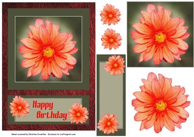 Orange Flower Happy Birthday