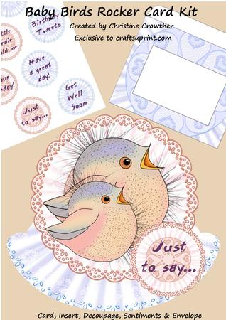 Baby Birds Scallop Edged Rocker Card Kit