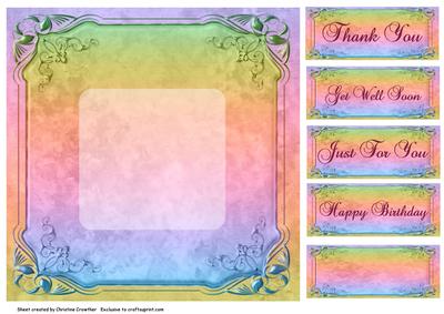 Burgundy and Pink Clematis Delight Insert Panel & Sentiments