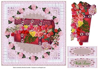 Red Treasure Box with Satin Rose Surround
