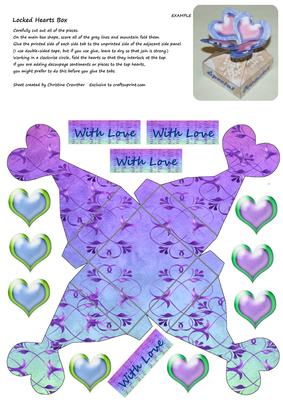 Locked Hearts Box - with Love Golden Metallic Rainbow Purple