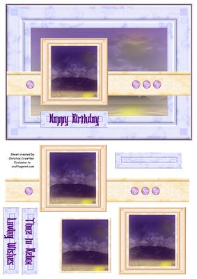 Purple Sunset for Retirement, Birthday or Other Occasion