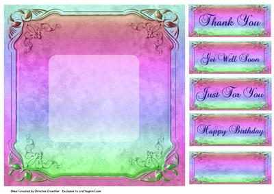 Royal Blue Clematis Delight Insert Panel & Sentiments