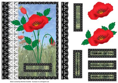 Poppies and Lace Sympathy Thinking of You