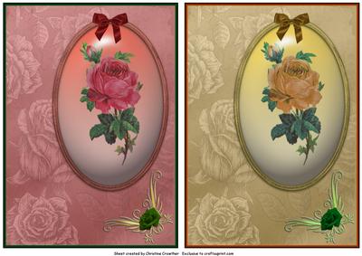 Vintage Rose Locket Card Fronts