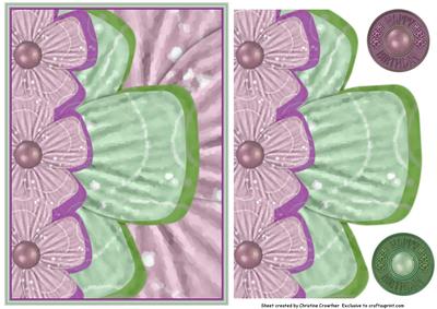 Painted Flowers Mock Envelope Birthday Card