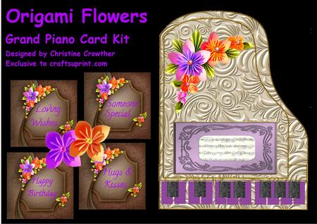 Origami Flowers Grand Piano Card Kit