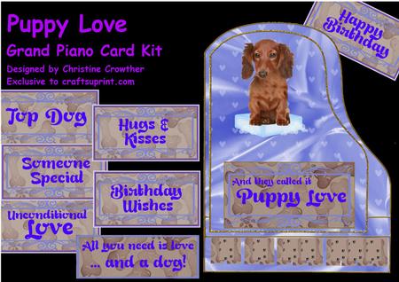 Puppy Love Grand Piano Card Kit