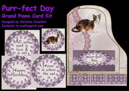 Purr-fect Day Grand Piano Card Kit