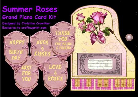 Summer Roses Grand Piano Card Kit