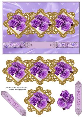 Lavender Roses Fancy Panels for Mum