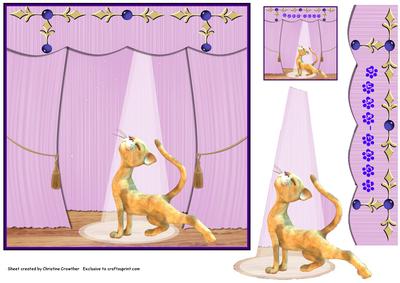 Purr-fect Puss in the Spotlight - Cat Quick Card