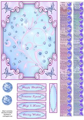 Butterfly Fantasy Zigzag Flower Card