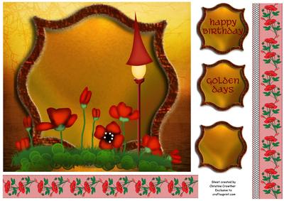 Poppy Parade Zigzag Flower Card