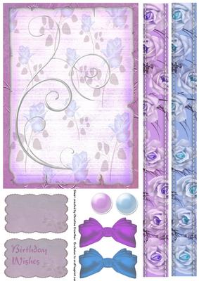 Rose Birthday Wishes Zigzag Flower Card