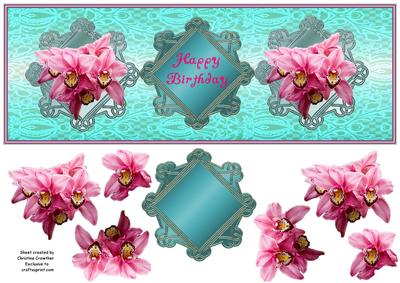 Pink Orchids Happy Birthday - Multi Occasion