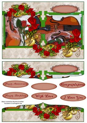 Delicate Steampunk Violins and Roses