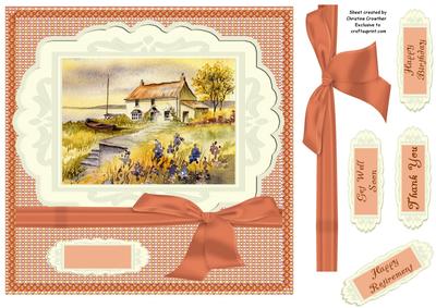 Seaside Cottage Orange - Birthday Thanks Get Well Retirement