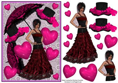 Gothic Beauty in Black and Hot Pink