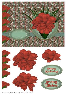 Red Flowers Happy Birthday Loving Wishes