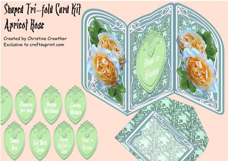 Apricot Rose Shaped Tri Fold Card Kit