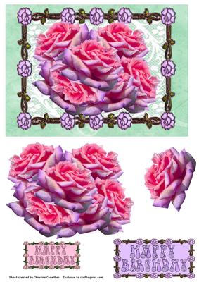 Happy Birthday Peace Rose Pink Lilac