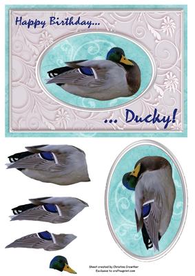 Happy Birthday Ducky! with Pyramid and Decoupage