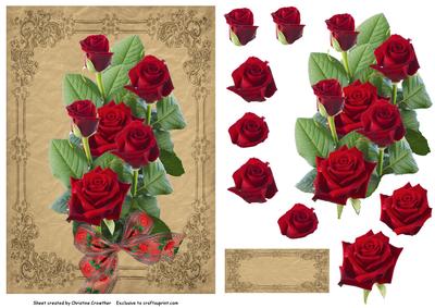 Red Rose Bunch on Vintage Background for Any Occasion