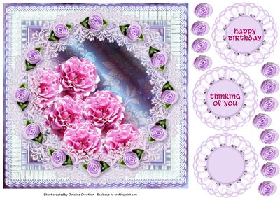 Ruffled Pink Roses and Lots of Lace