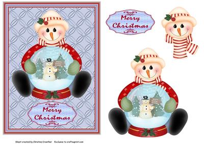 Merry Christmas Snowman Snow Globe 2
