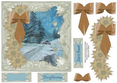 Winter Cabin in the Snow - Merry Christmas Let It Snow!