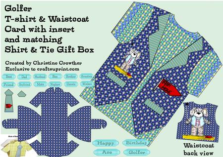 Golfer T-shirt & Waistcoat Card & Gift Box Kit