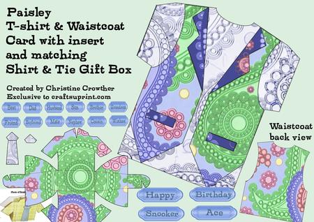 Paisley T-shirt & Waistcoat Card & Gift Box Kit