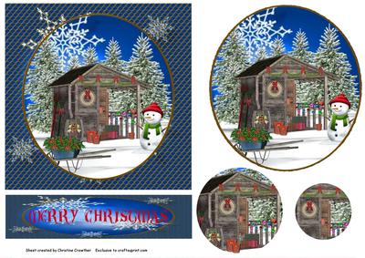Christmas in the Potting Shed Circular Pyramid Card