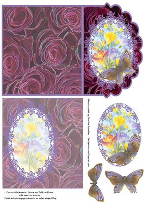 Freesia and Roses Fancy Side Fold All Occasion Card