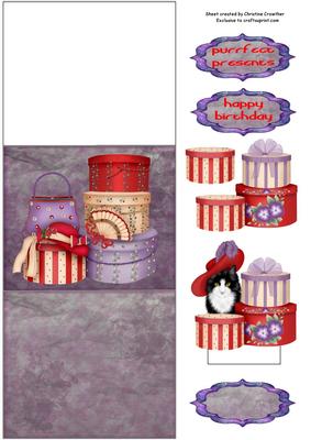 Red Hat Cat Purrfect Presents Stand-up Element Easel Card